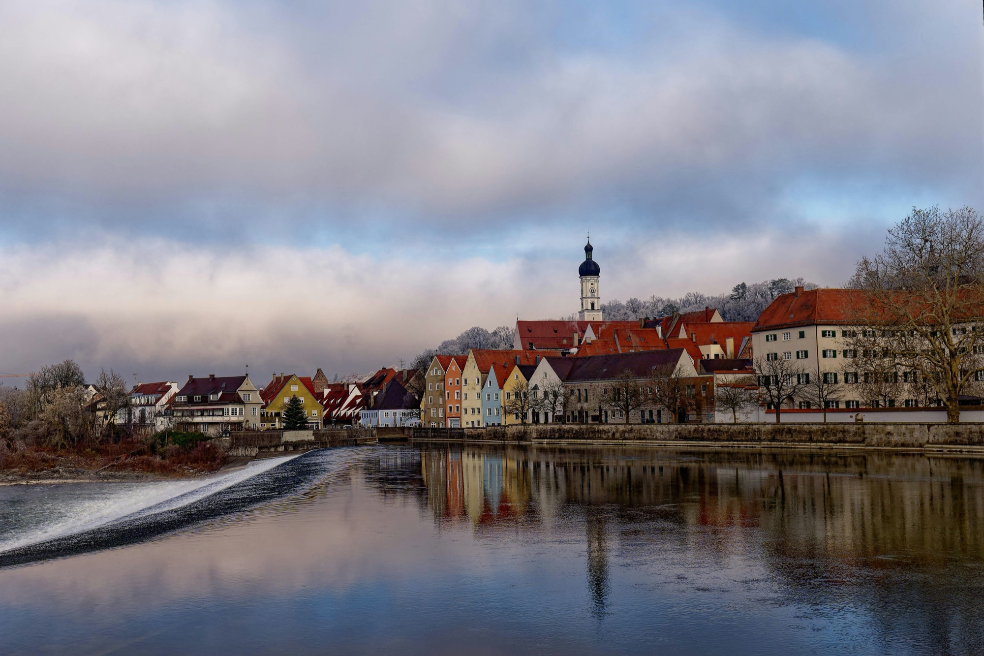Landsberg am Lech reflected in the river